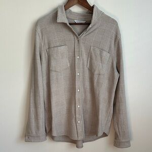 Alpine Men's Casual Beige and Cream Checkered Shirt